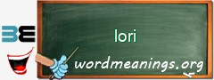 WordMeaning blackboard for lori